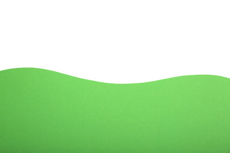 Green paper field isolated on white background, environment conceptの写真素材