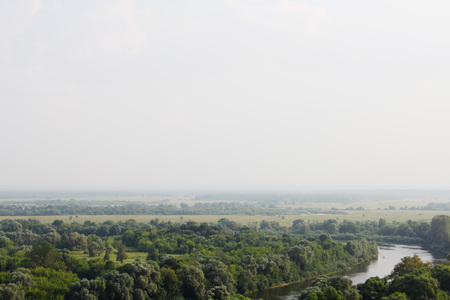 View of the surroundings of Vladimir city from the observation deck of the park Pushkin, July, 25, 2016の写真素材