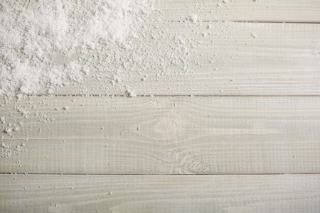 Light white toned natural wooden plank background texture provence style and snow for copy space for textの写真素材