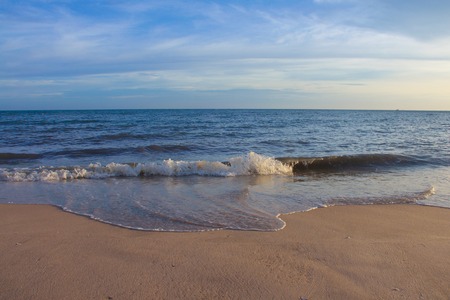 Beautiful sunset over sea beach tropical climate background