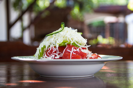 Traditional Bulgarian salad - shopska saladの写真素材