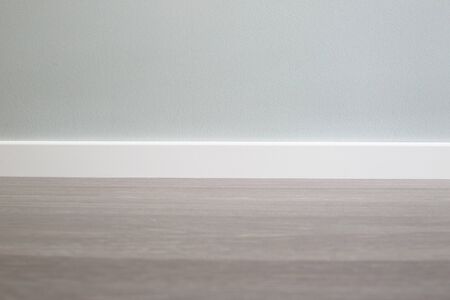 Empty wall and floor background of scandinavian room interior with white plinth close up , copy...