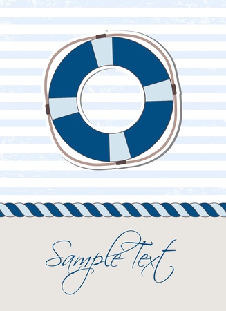 Sea background with lifebuoyのイラスト素材