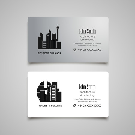 Architecture developing or rent business card  templateのイラスト素材
