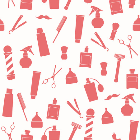 Barber shop vintage seamless patternのイラスト素材
