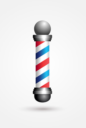 Barber shop Pole isolated on a white backgroundのイラスト素材