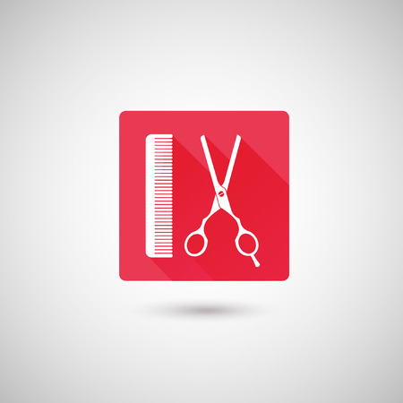 Barber shop vintage label and toolsのイラスト素材