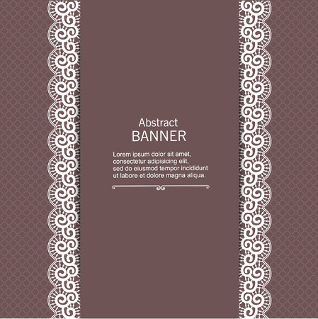 Luxury abstract decorative frame template with lace ribbonのイラスト素材