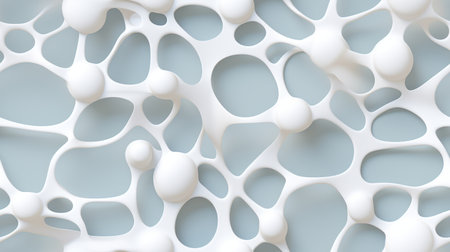 Abstract 3d rendering of chaotic structure. Bended lines with holes.の素材