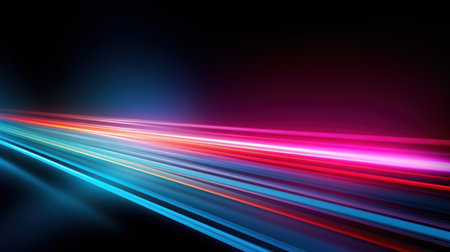 Car light trails on the road. Technology background. Vector illustration.の素材