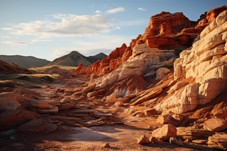 Sandstone formations in Valley of Fire State Park, Nevada, USAの素材