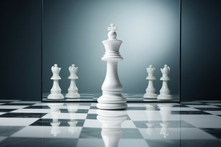 Chess king on the chessboard. The concept of business strategy.の素材