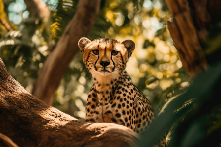 Cheetah in the zoo, Thailand. (Acrimony juba Tus)の素材
