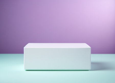 White pedestal on pastel background. 3d rendering mock upの素材