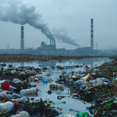 Pollution of the environment. Pollution of the environment concept.の素材