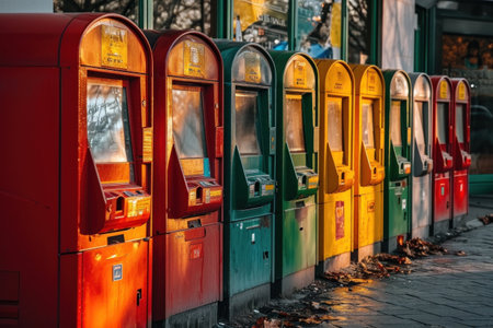 Traditional postboxes in Munich, Germany.の素材