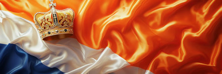 Crown on the background of the flag of France. 3D renderingの素材