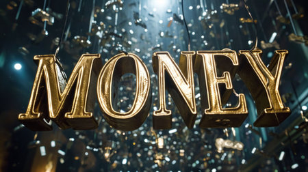 The word MONGOLIA is made of golden letters.の素材