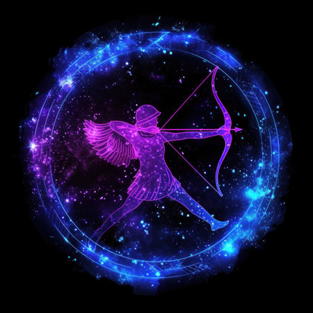 Zodiac sign Aquarius. Zodiac constellation in space. Sagittarius.の素材