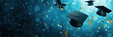 Graduates Tossing Caps in the Airの素材