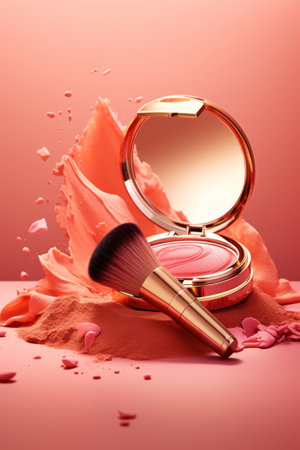 Pink Powder With Brush on Topの素材