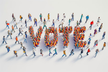 Group of People Standing in the Shape of the Word Loveの素材