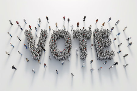 Group of People Standing in the Shape of the Word Blogの素材