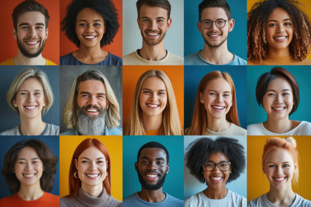 A Group of People With Different Facial Expressionsの素材