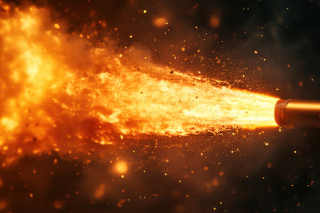 Large Fire Extinguisher Exploding in the Airの素材