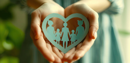 Person Holding Paper Cut Out of Heartの素材