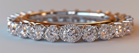 A Close Up of a Diamond Ring on a White Surfaceの素材