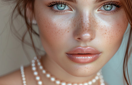 A Woman With Freckles and a Pearl Necklaceの素材