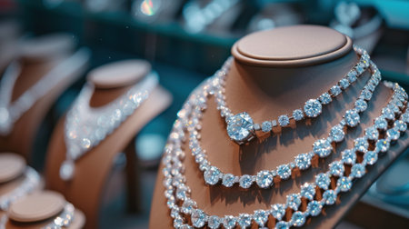 Close-up of a Necklace on a Mannequinの素材