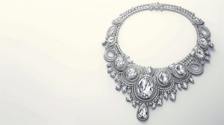 Necklace Resting on White Surfaceの素材