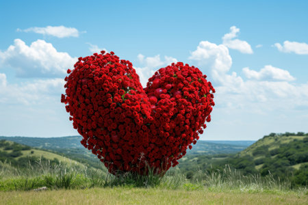 Heart Shaped Bush in a Fieldの素材