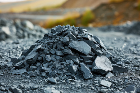 Pile of Rocks on a Dirt Fieldの素材