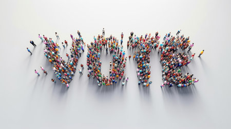 Crowd Forming the Word Unityの素材