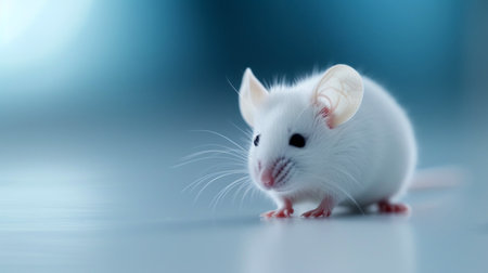 White mouse on a blue background. White mouse on a blue background.の素材