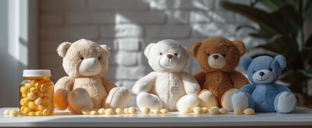 Group of Teddy Bears Sitting Togetherの素材