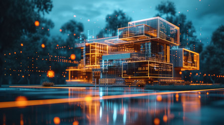 Computer Generated Image of Futuristic Buildingの素材