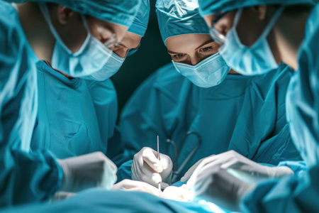 Group of Surgeons Performing Surgery on a Patientの素材