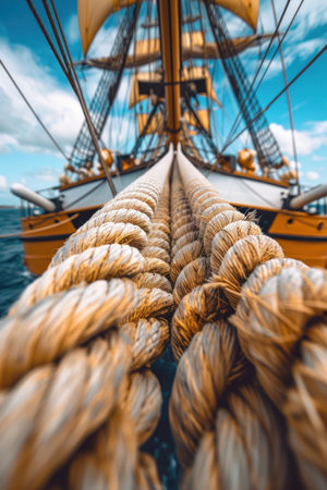 Close Up of Rope on a Boatの素材
