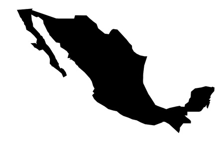 Simple (only sharp corners) map of Mexico vector drawing.のイラスト素材