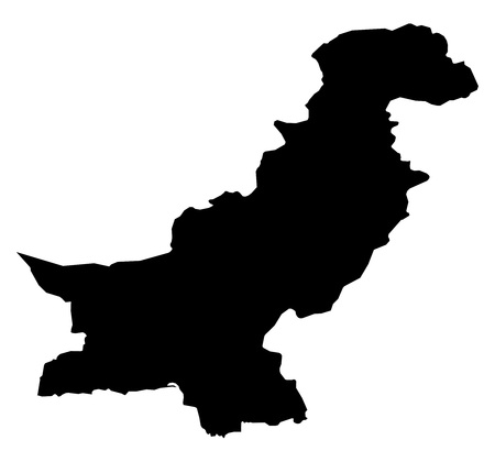Simple (only sharp corners) map of Pakistan vector drawing.のイラスト素材