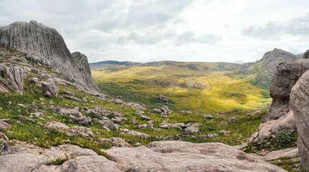 View from Andringitra massif as seen during trek to Pic Boby Imarivolanitra, Madagascar highest...