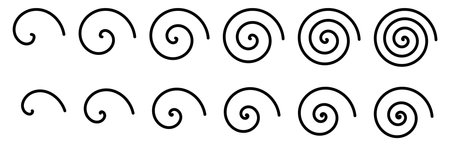 Simple spirals icons or signs, different versions, can be used as part of logoのイラスト素材