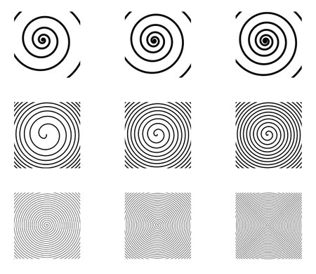 Simple spiral drawing forming squareのイラスト素材