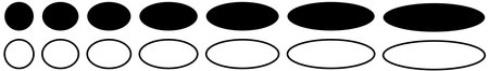 Simple ellipse buttons, filled and outline version, can be used as buttons or elementsのイラスト素材