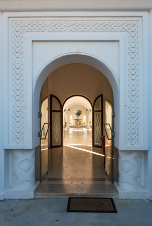 Entrance into rotunda in Kalithea (Rhodes, Greece) のeditorial素材