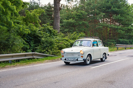 MALACKY, SLOVAKIA â JUNE 2 2018:  Trabant 601 takes part in the run during the veteran car rally Kamenak 2018 at the Kamenny mlyn roadhouseのeditorial素材